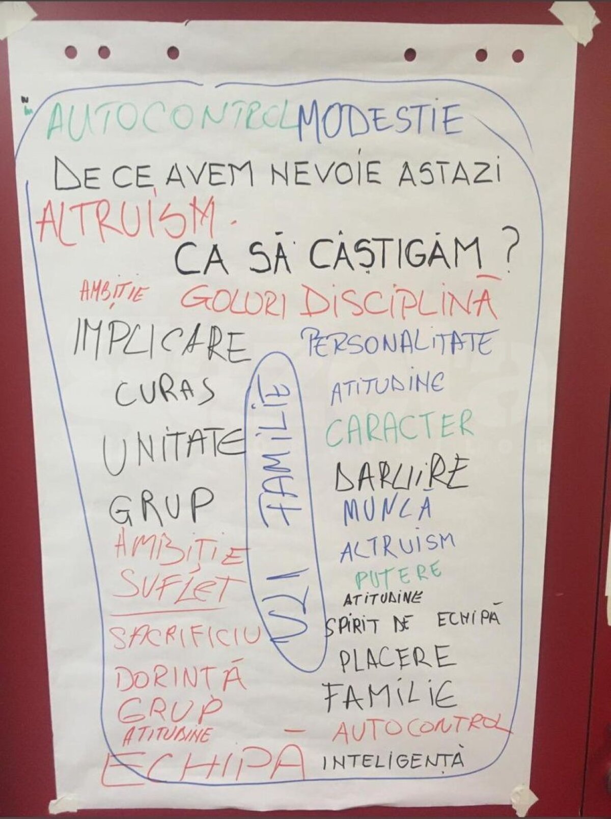 FOTO Inedit! Cum arată tabla prin care "tricolorii mici" s-au automotivat înaintea partidei cu Țara Galilor, scor 2-0