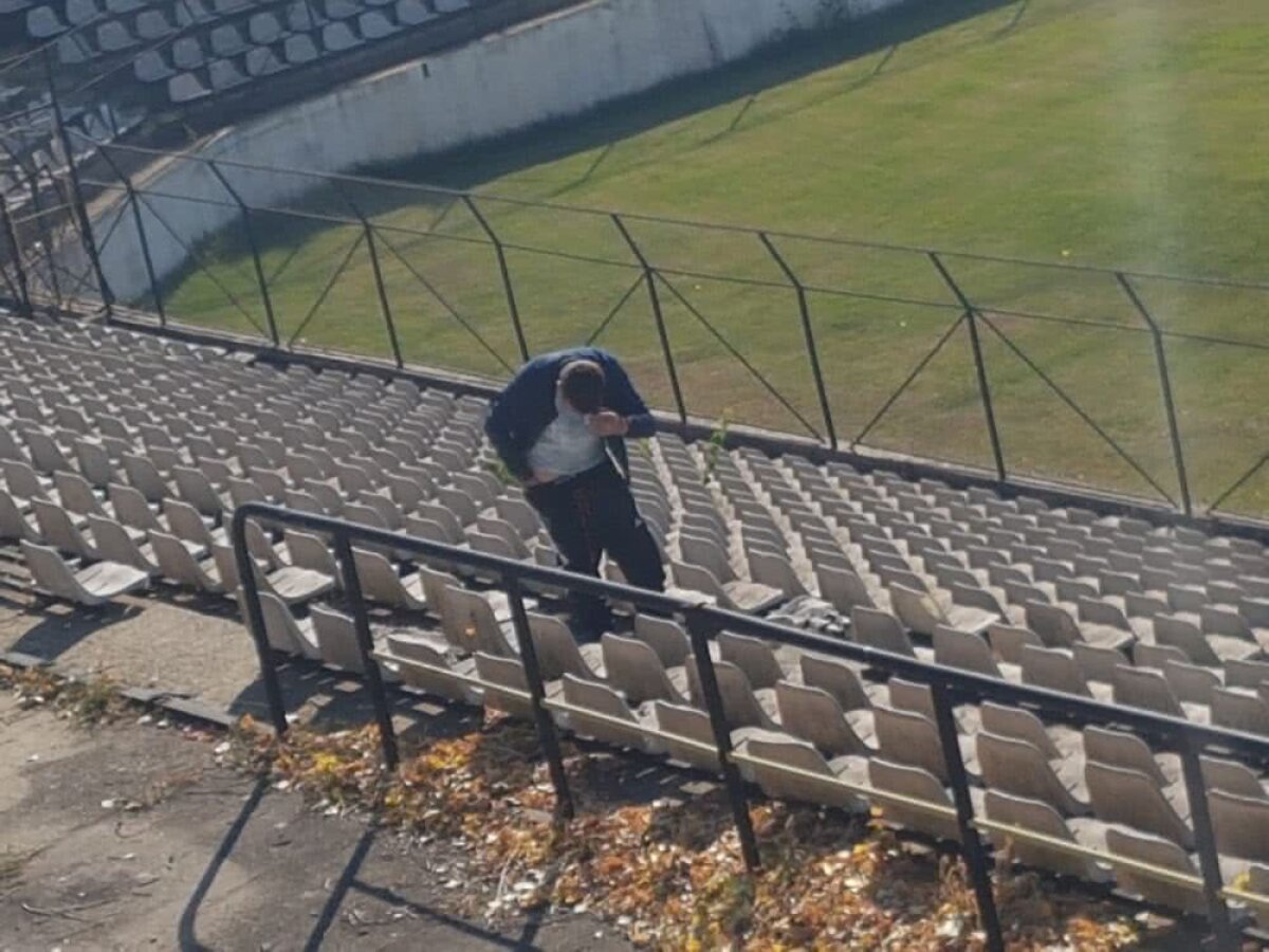 VIDEO + FOTO EXCLUSIV Imagini halucinante de pe stadionul Sportul: GSP a inspectat arena și a dat de un om care se droga în tribune :O