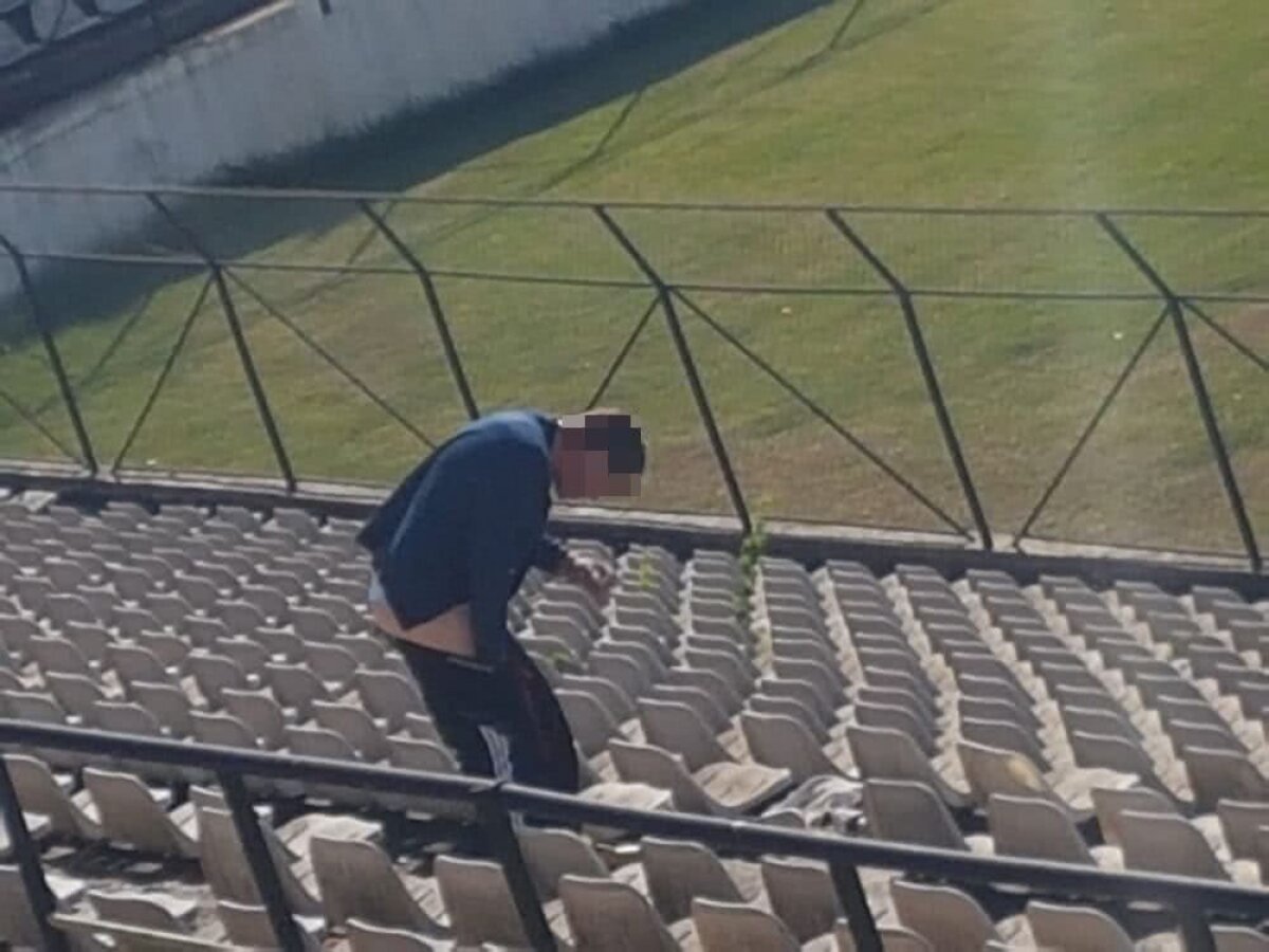 VIDEO + FOTO EXCLUSIV Imagini halucinante de pe stadionul Sportul: GSP a inspectat arena și a dat de un om care se droga în tribune :O