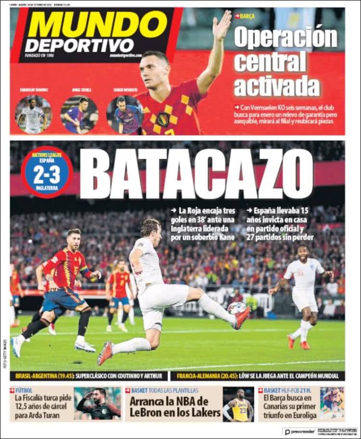 Ce scriu azi ziarele de sport din lume (16 octombrie 2018)