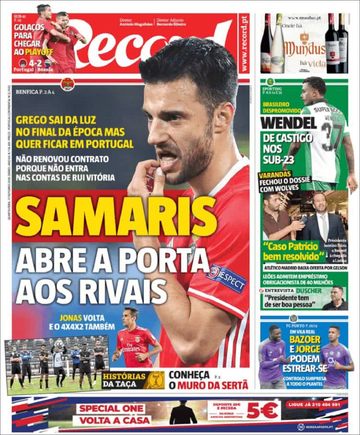 Ce scriu azi ziarele de sport din lume (17 octombrie 2018)