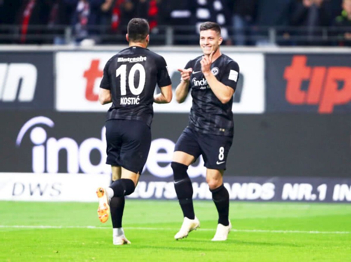 FOTO Neverosimil! Luka Jovic, posibil adversar al României U21, a marcat 5 goluri într-un meci de Bundesliga » Reușite din "Foarfecă", cu stângul, dreptul și capul 