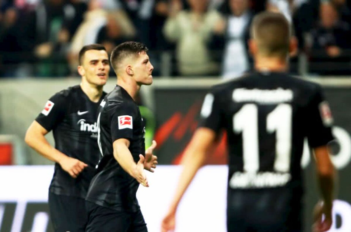 FOTO Neverosimil! Luka Jovic, posibil adversar al României U21, a marcat 5 goluri într-un meci de Bundesliga » Reușite din "Foarfecă", cu stângul, dreptul și capul 