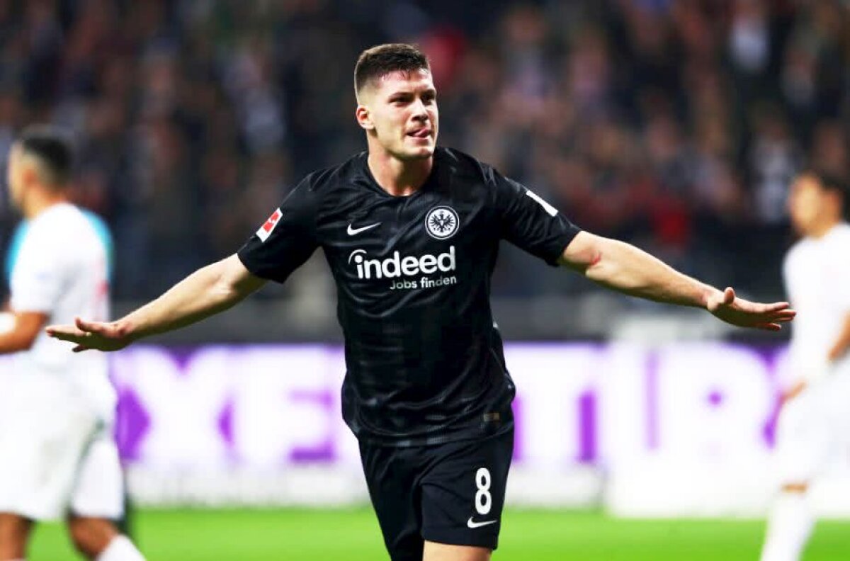 FOTO Neverosimil! Luka Jovic, posibil adversar al României U21, a marcat 5 goluri într-un meci de Bundesliga » Reușite din "Foarfecă", cu stângul, dreptul și capul 