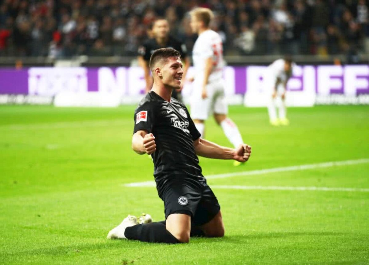 FOTO Neverosimil! Luka Jovic, posibil adversar al României U21, a marcat 5 goluri într-un meci de Bundesliga » Reușite din "Foarfecă", cu stângul, dreptul și capul 