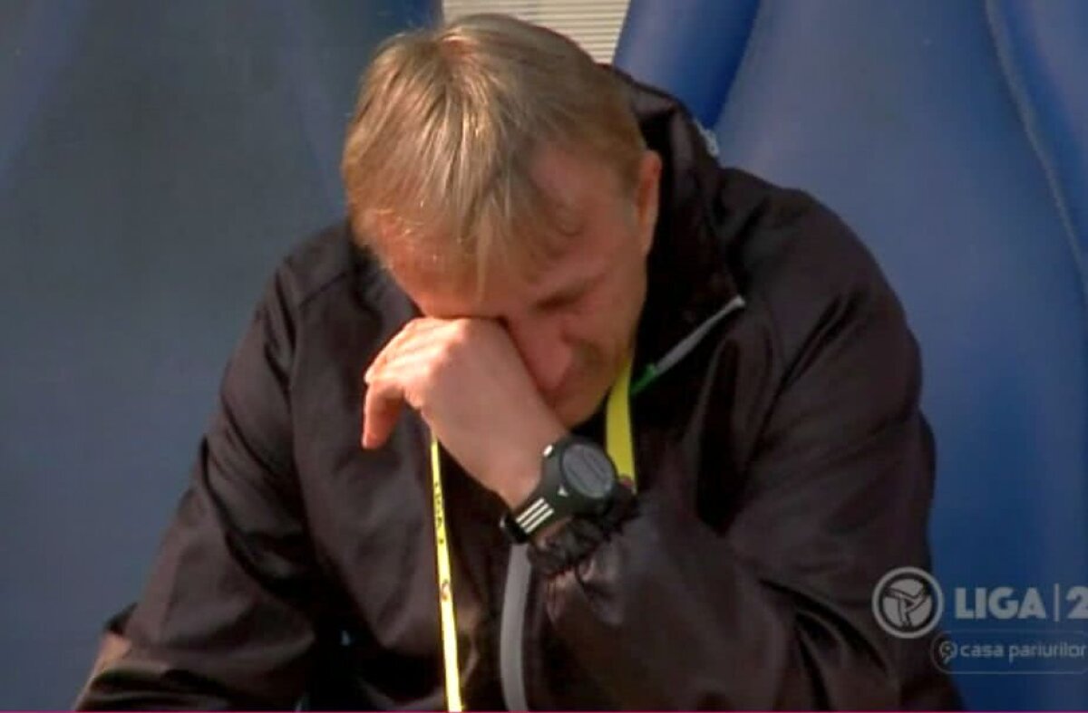 VIDEO Imagini zguduitoare în direct de la Farul - FC Argeș: Emil Săndoi, devastat pe bancă