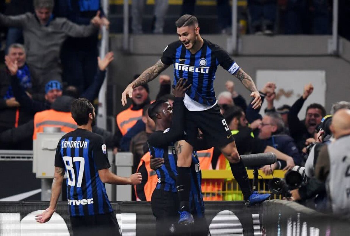 INTER MILANO - AC MILAN 1-0. Mauro Icardi, gol și sărut pasional: ”Cum să nu-i mulțumesc Wandei?”. Dar ce eroare, Donnarumma!