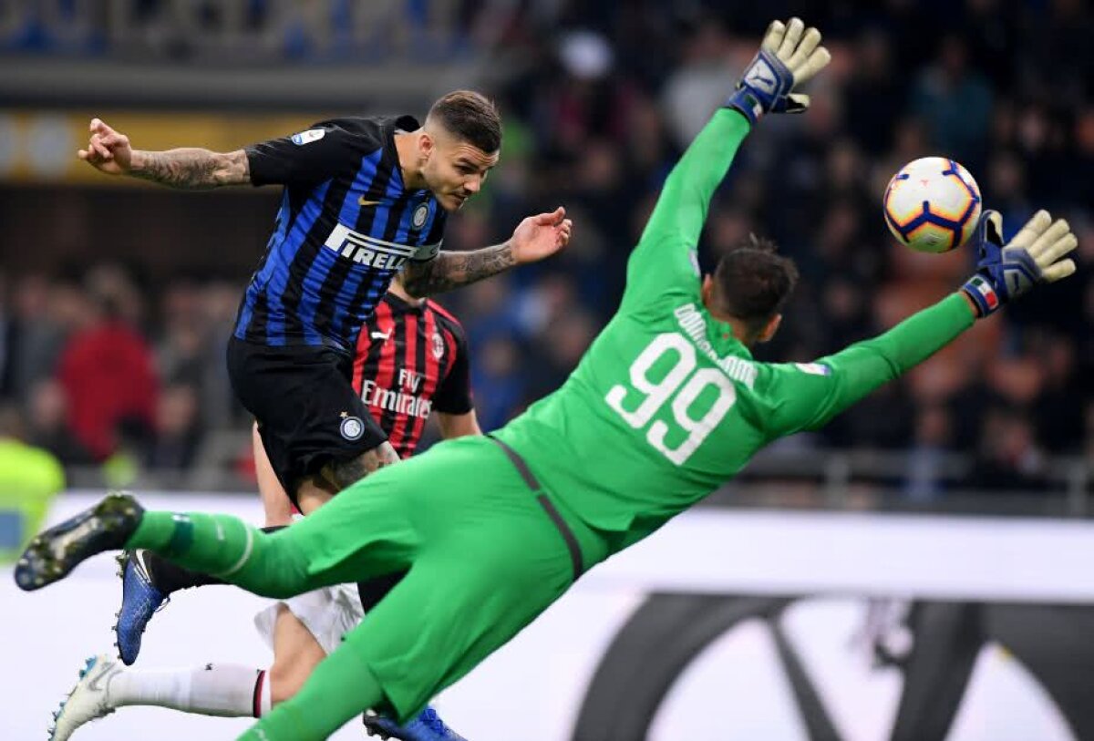 INTER MILANO - AC MILAN 1-0. Mauro Icardi, gol și sărut pasional: ”Cum să nu-i mulțumesc Wandei?”. Dar ce eroare, Donnarumma!