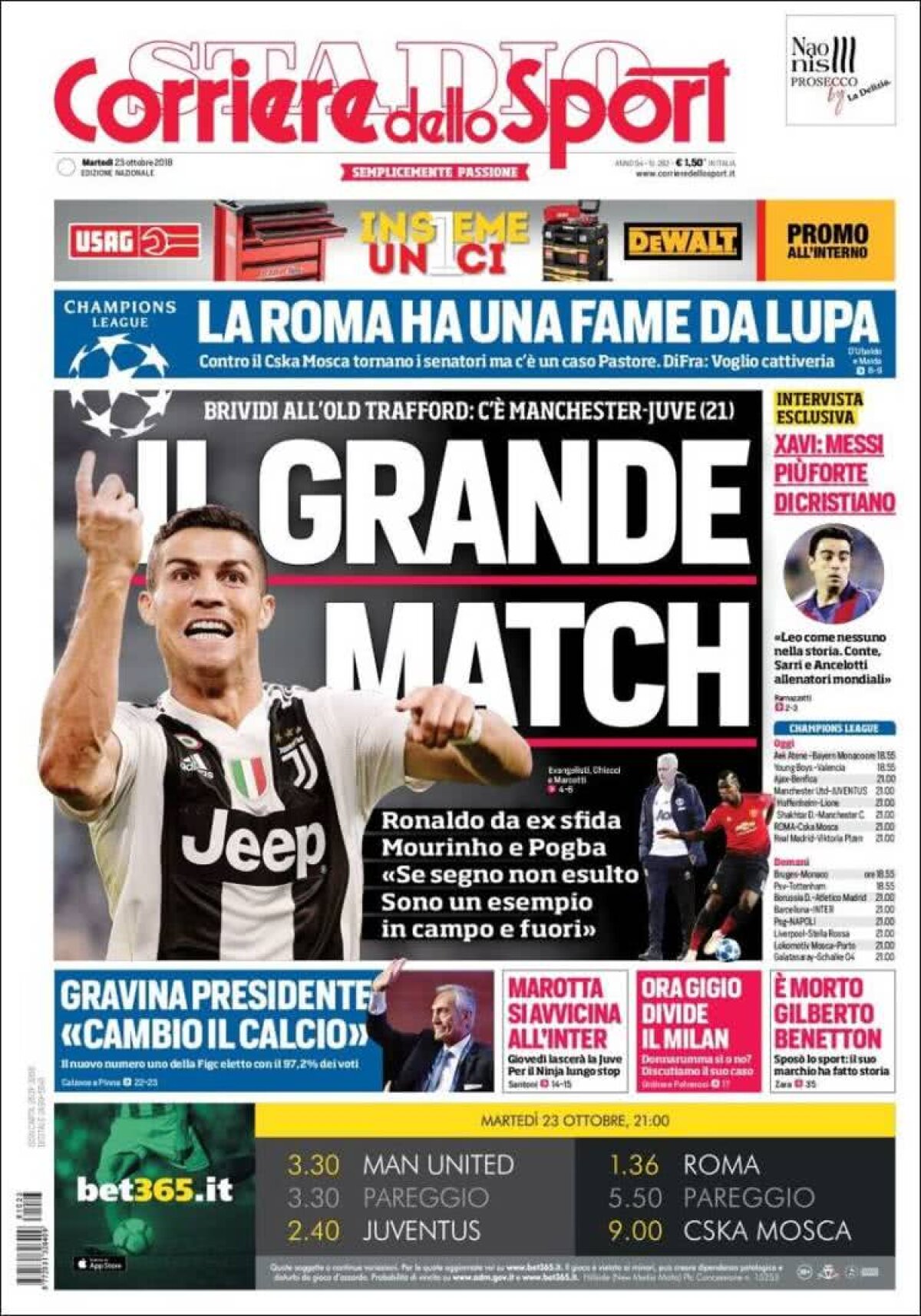 Ce scriu azi ziarele de sport din lume (23 octombrie 2018)