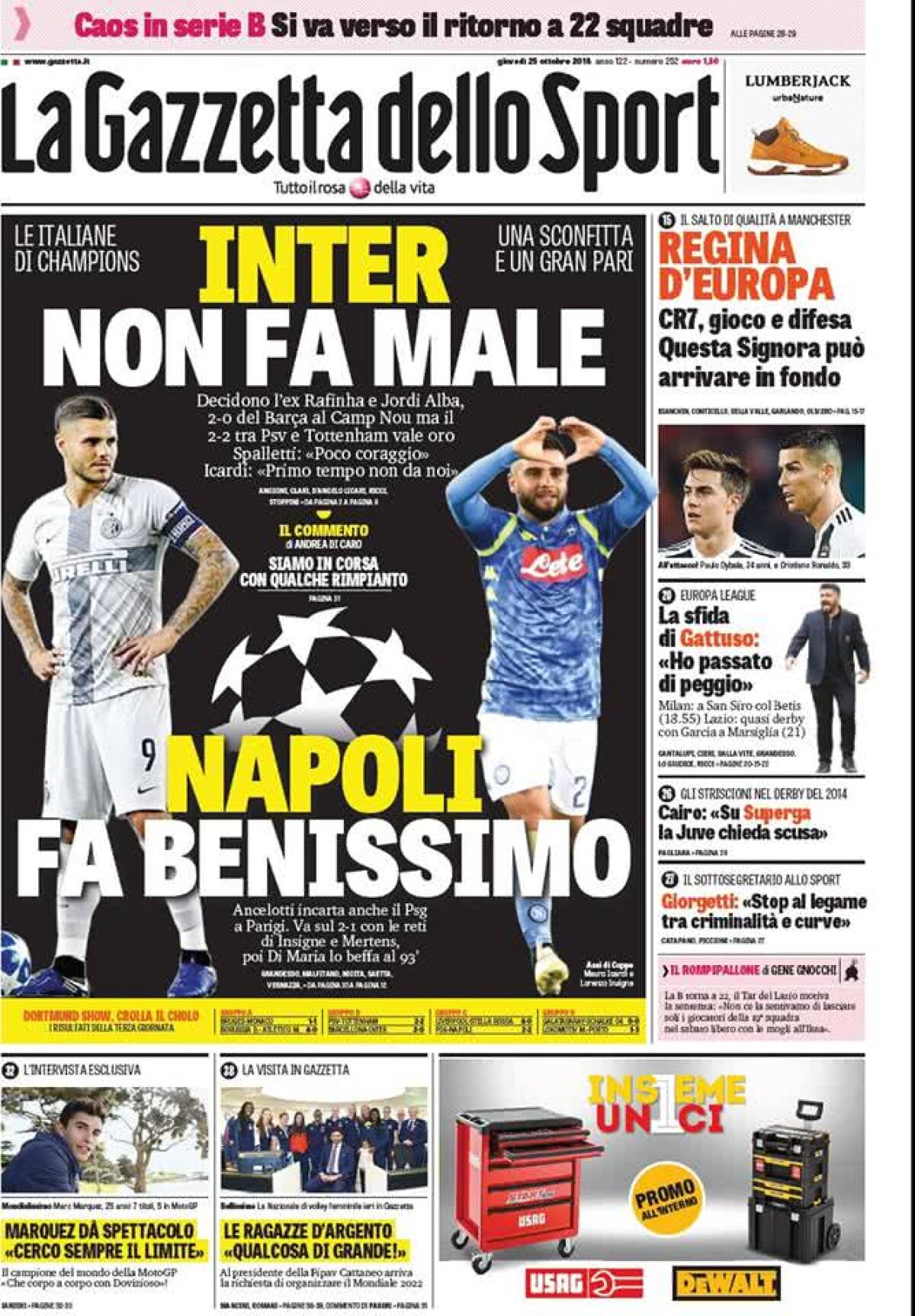 Ce scriu azi ziarele de sport din lume (25 octombrie 2018)