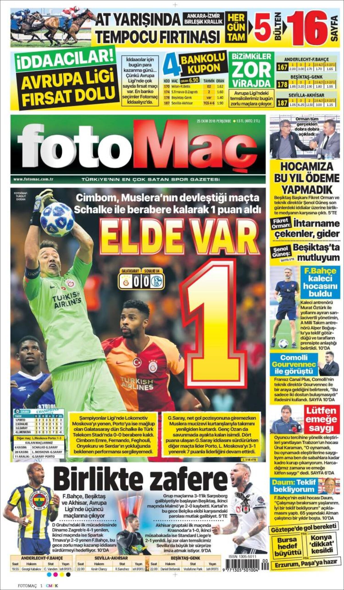 Ce scriu azi ziarele de sport din lume (25 octombrie 2018)