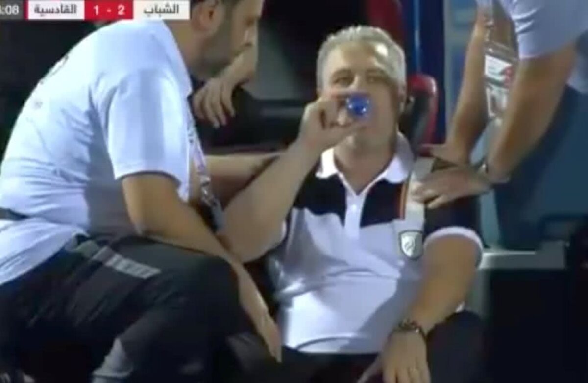 FOTO + VIDEO Imagini incredibile din Arabia Saudită: Șumudică a făcut circ cu arbitrul, apoi i s-a făcut rău! » Prima reacție: "Țin o dietă, am avut o cădere de calciu și de glicemie"