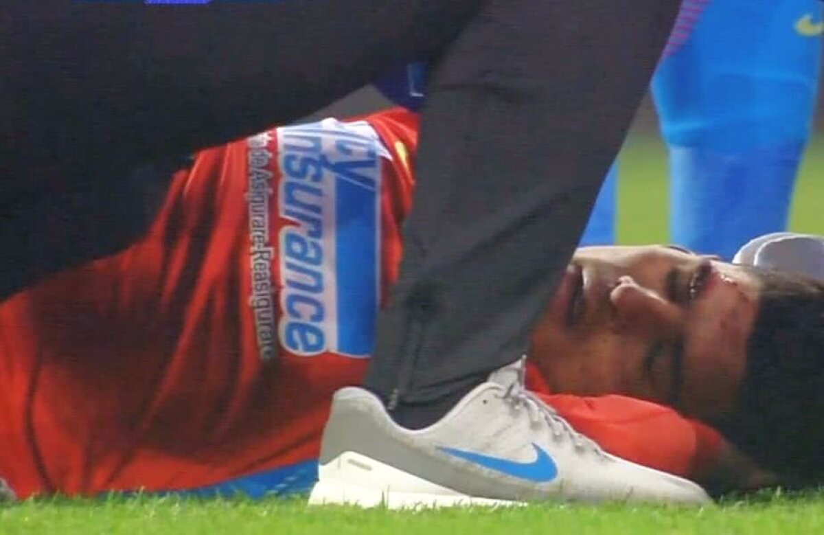 FCSB - FC VOLUNTARI // GALERIE FOTO Panică pe Arena Națională: Florinel Coman s-a lovit cap în cap cu un adversar și a rămas întins pe teren