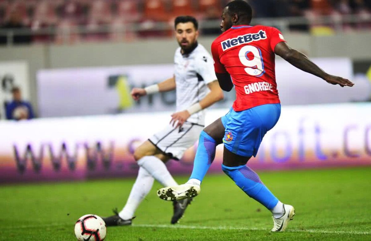 FCSB - FC VOLUNTARI 2-1 // VIDEO+FOTO "Dubla" lui Gnohere o readuce pe FCSB pe primul loc! Roș-albaștrii au avut mari emoții în final
