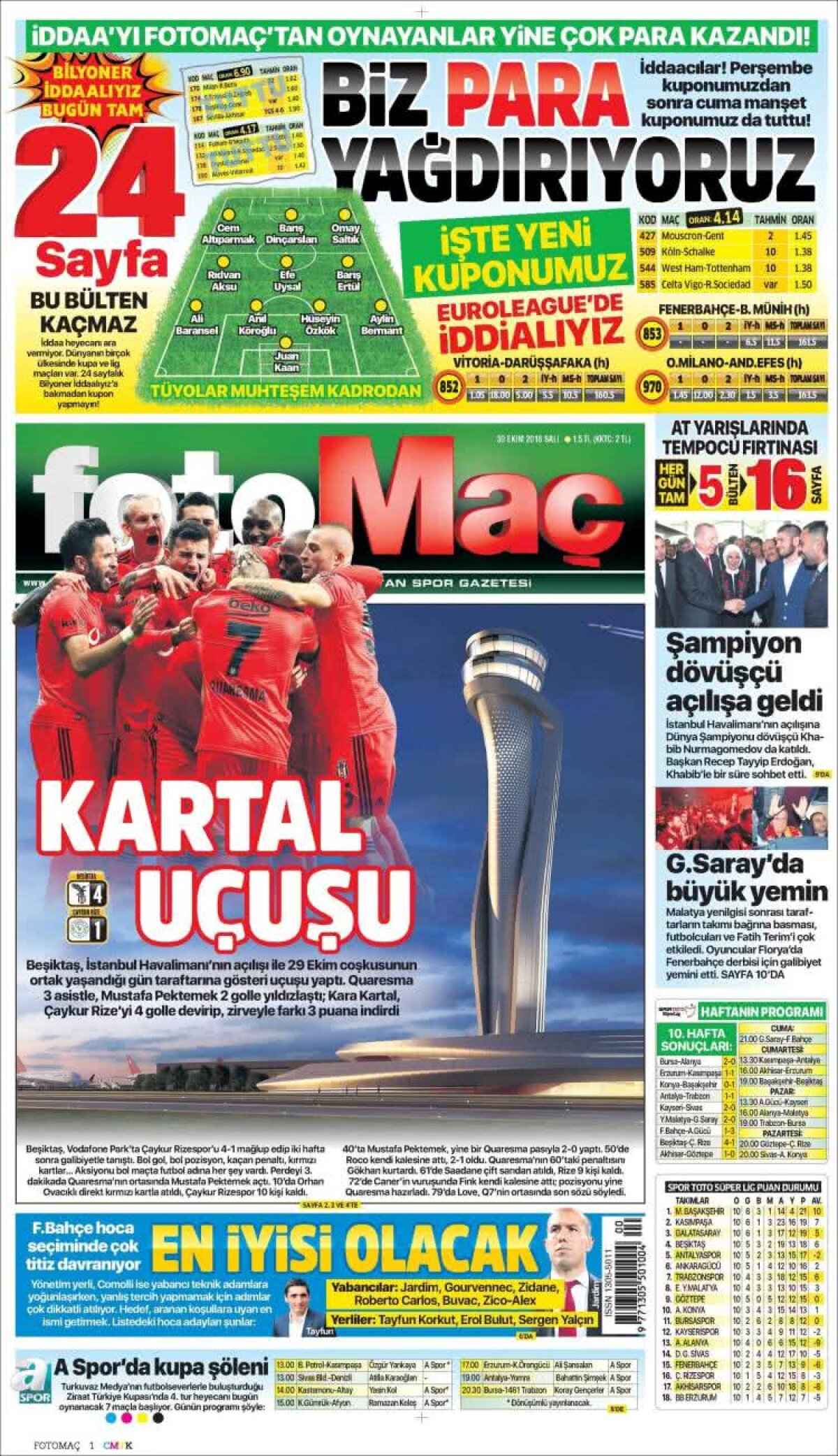 Ce scriu azi ziarele de sport din lume (30 octombrie 2018)