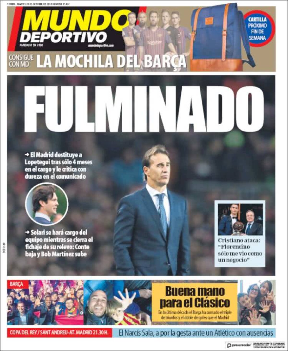 Ce scriu azi ziarele de sport din lume (30 octombrie 2018)