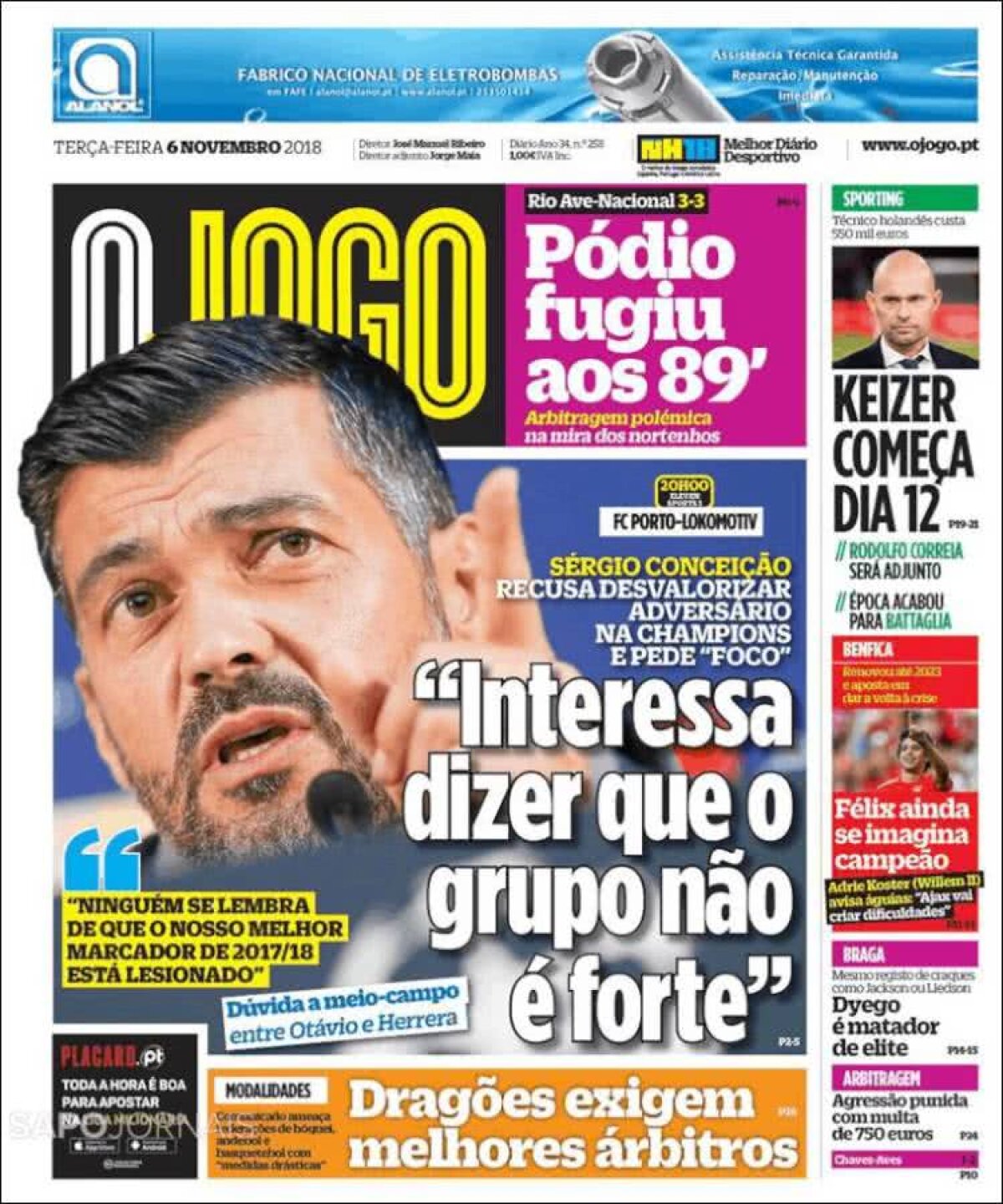 Ce scriu azi ziarele de sport din lume (6 noiembrie 2018)