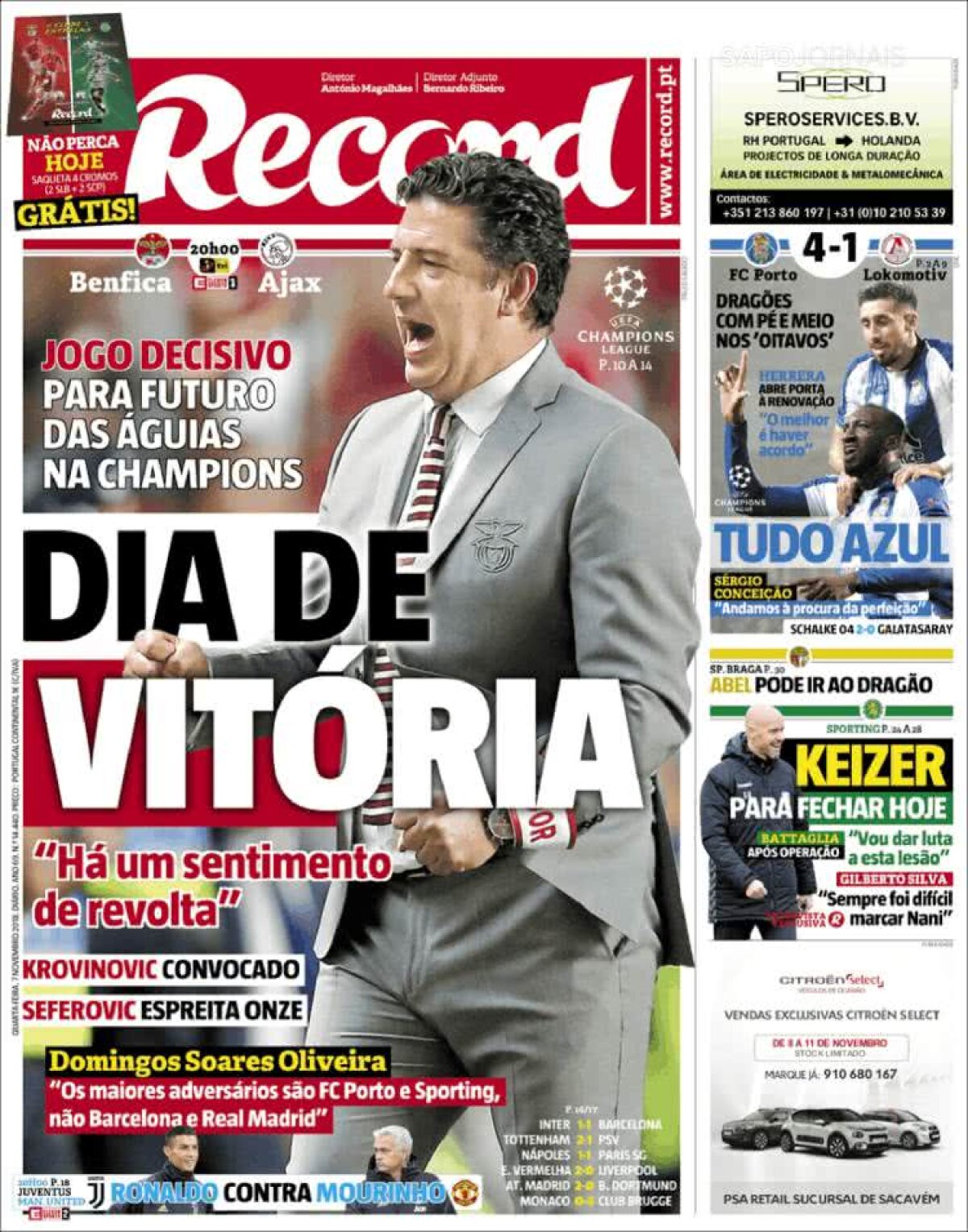 Ce scriu azi ziarele de sport din lume (7 noiembrie 2018)