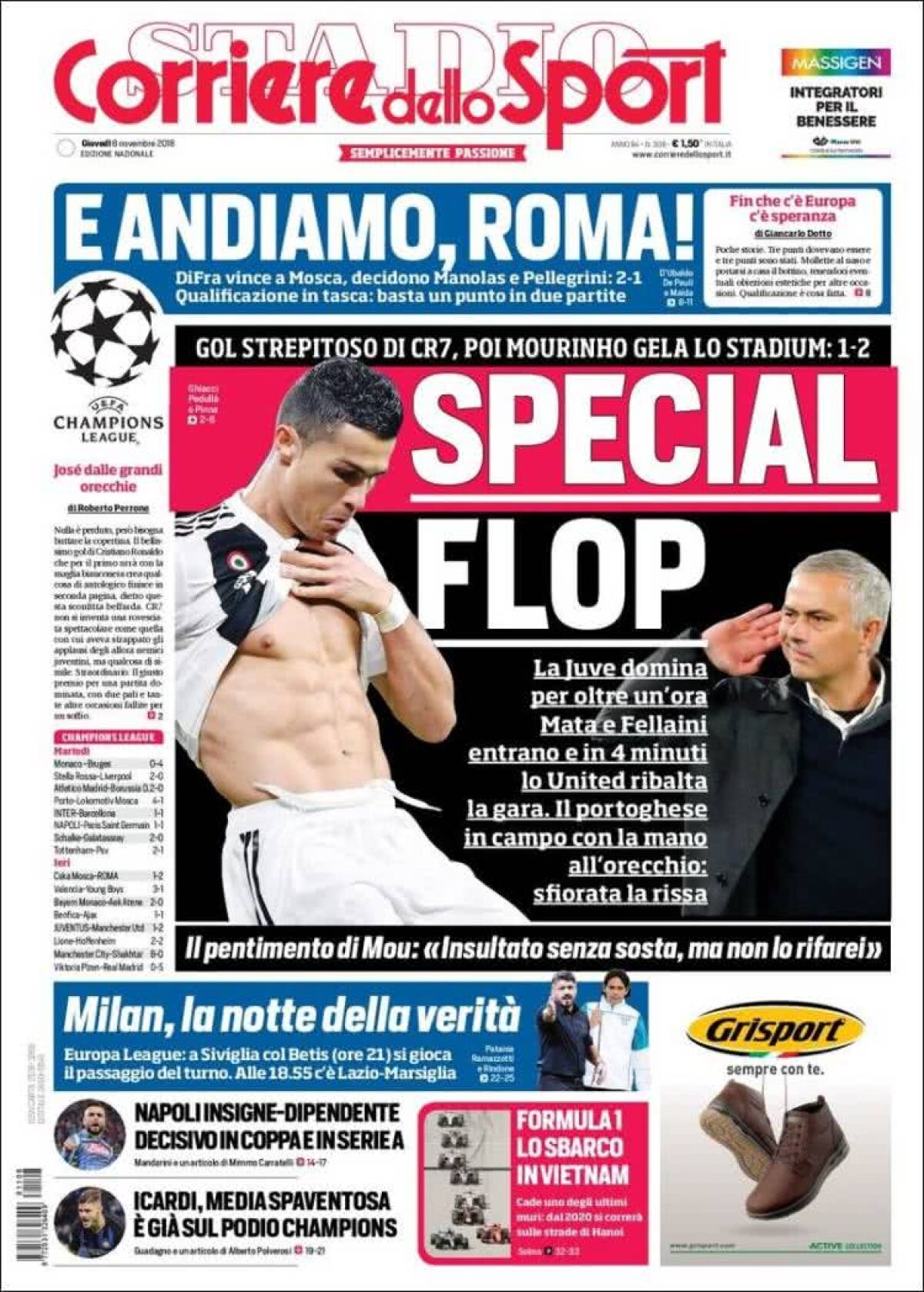 Ce scriu azi ziarele de sport din lume (8 noiembrie 2018)