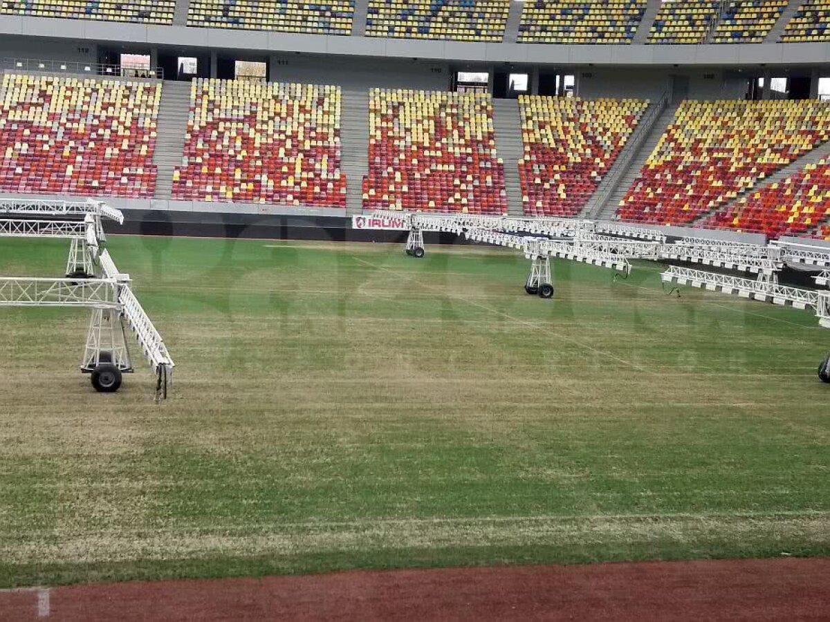 EXCLUSIV VIDEO + FOTO Se joacă pe plajă! Gazonul de pe Arena Națională este ORIBIL cu 3 zile înainte de Dinamo-FCSB