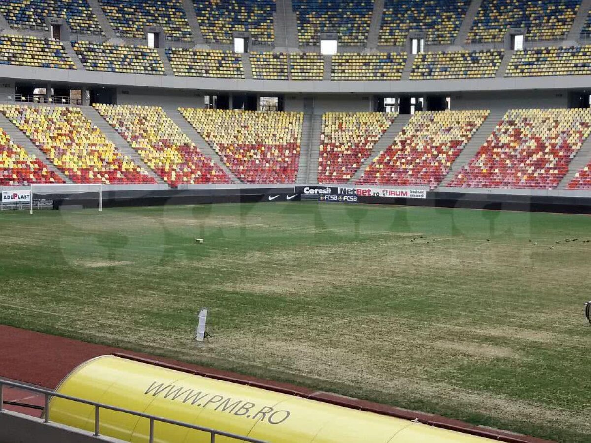 EXCLUSIV VIDEO + FOTO Se joacă pe plajă! Gazonul de pe Arena Națională este ORIBIL cu 3 zile înainte de Dinamo-FCSB