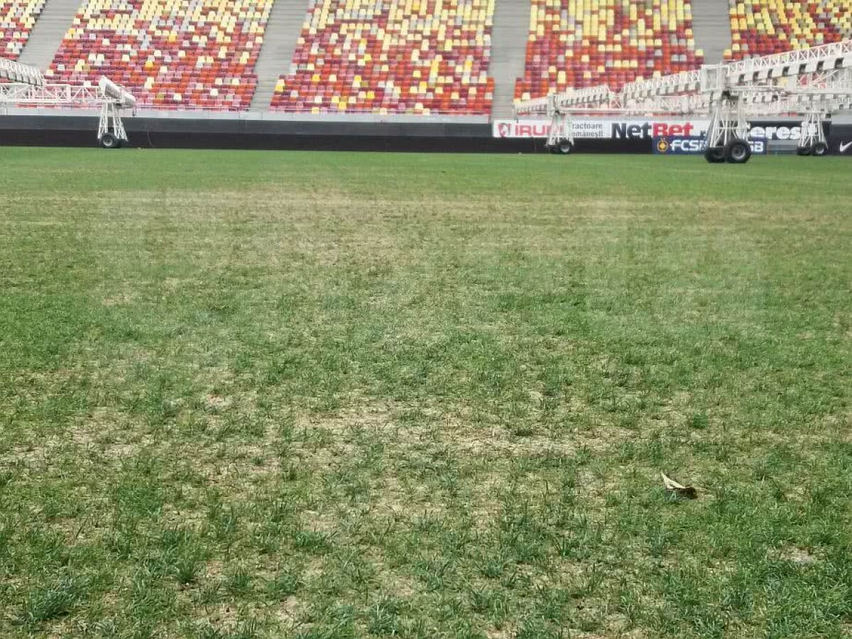 EXCLUSIV VIDEO + FOTO Se joacă pe plajă! Gazonul de pe Arena Națională este ORIBIL cu 3 zile înainte de Dinamo-FCSB