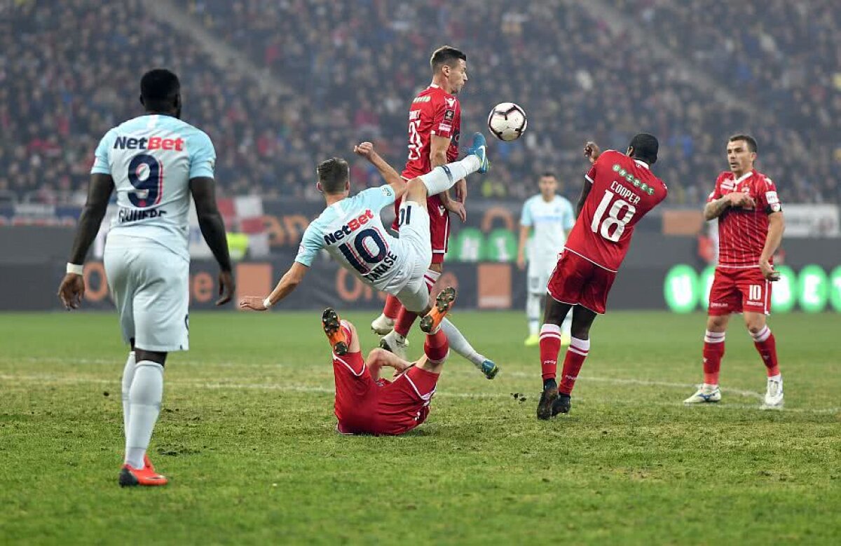 VIDEO+FOTO Dinamo și FCSB au remizat în cel de-al 174-lea derby! "Câinii" au jucat cu un om în plus aproape o repriză