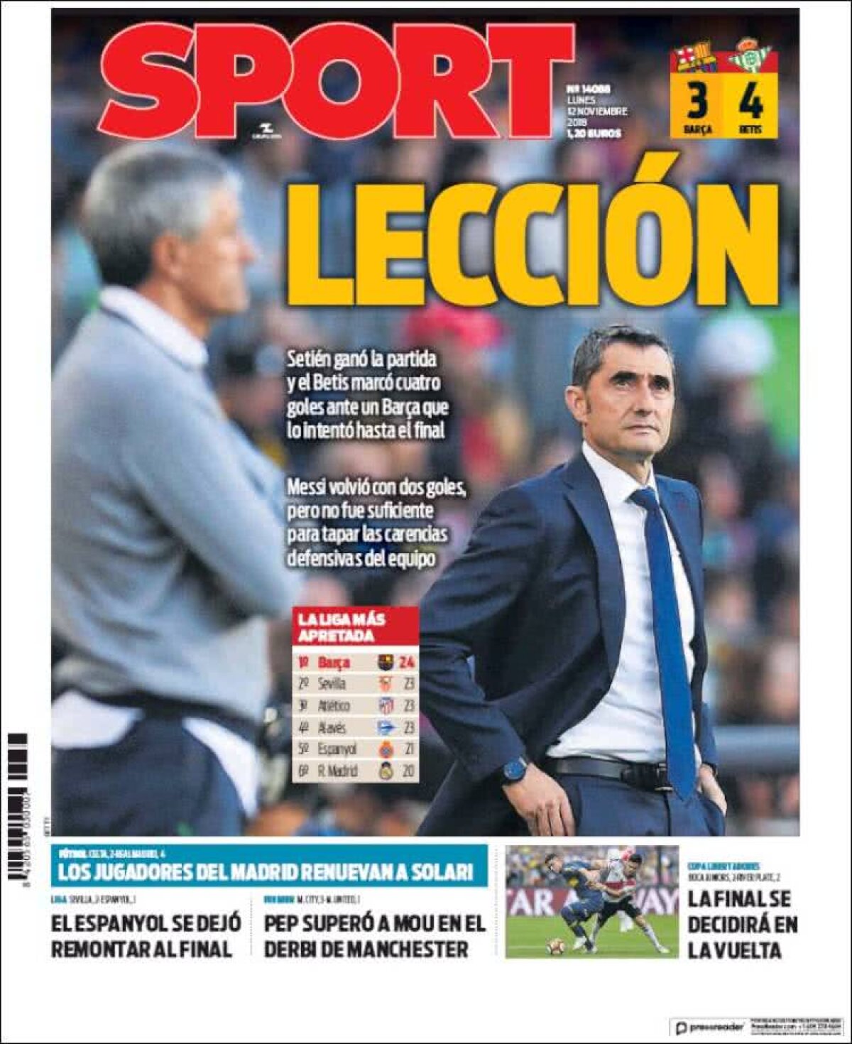 Ce scriu azi ziarele de sport din lume (12 noiembrie 2018)