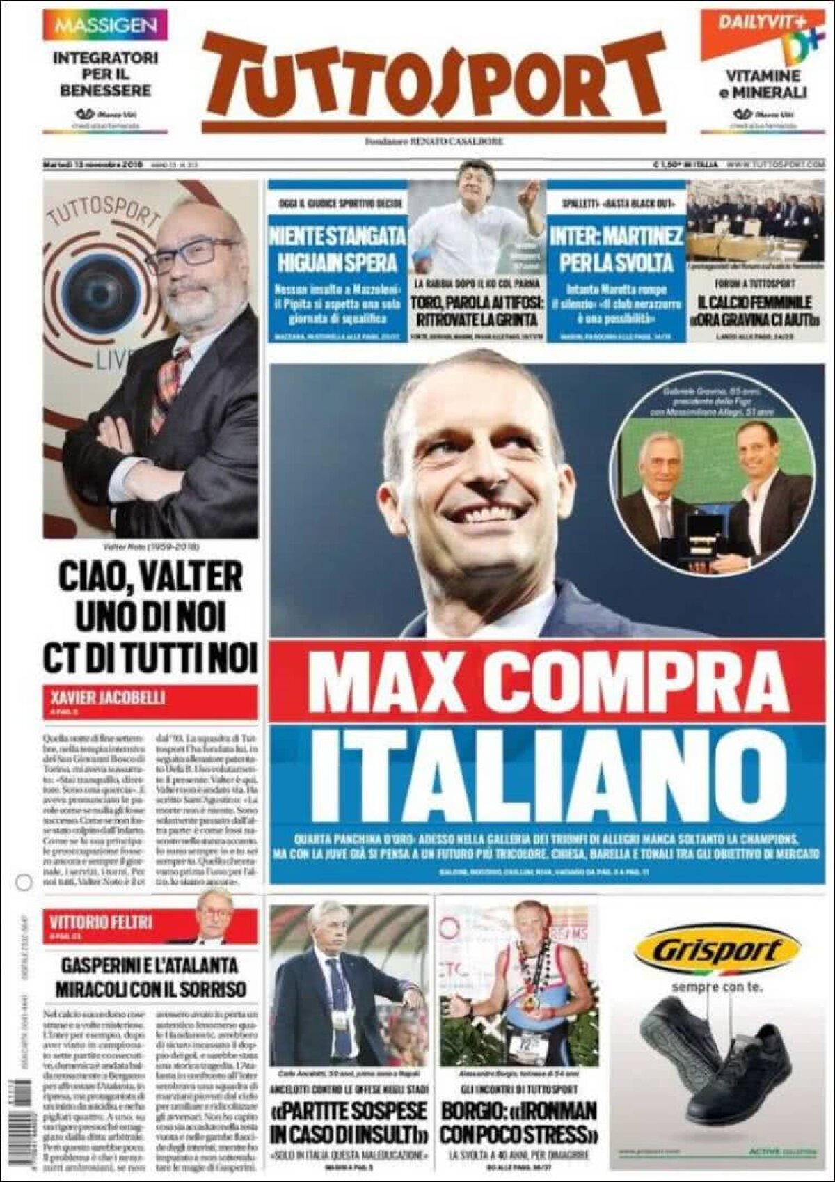 Ce scriu azi ziarele de sport din lume (13 noiembrie 2018)