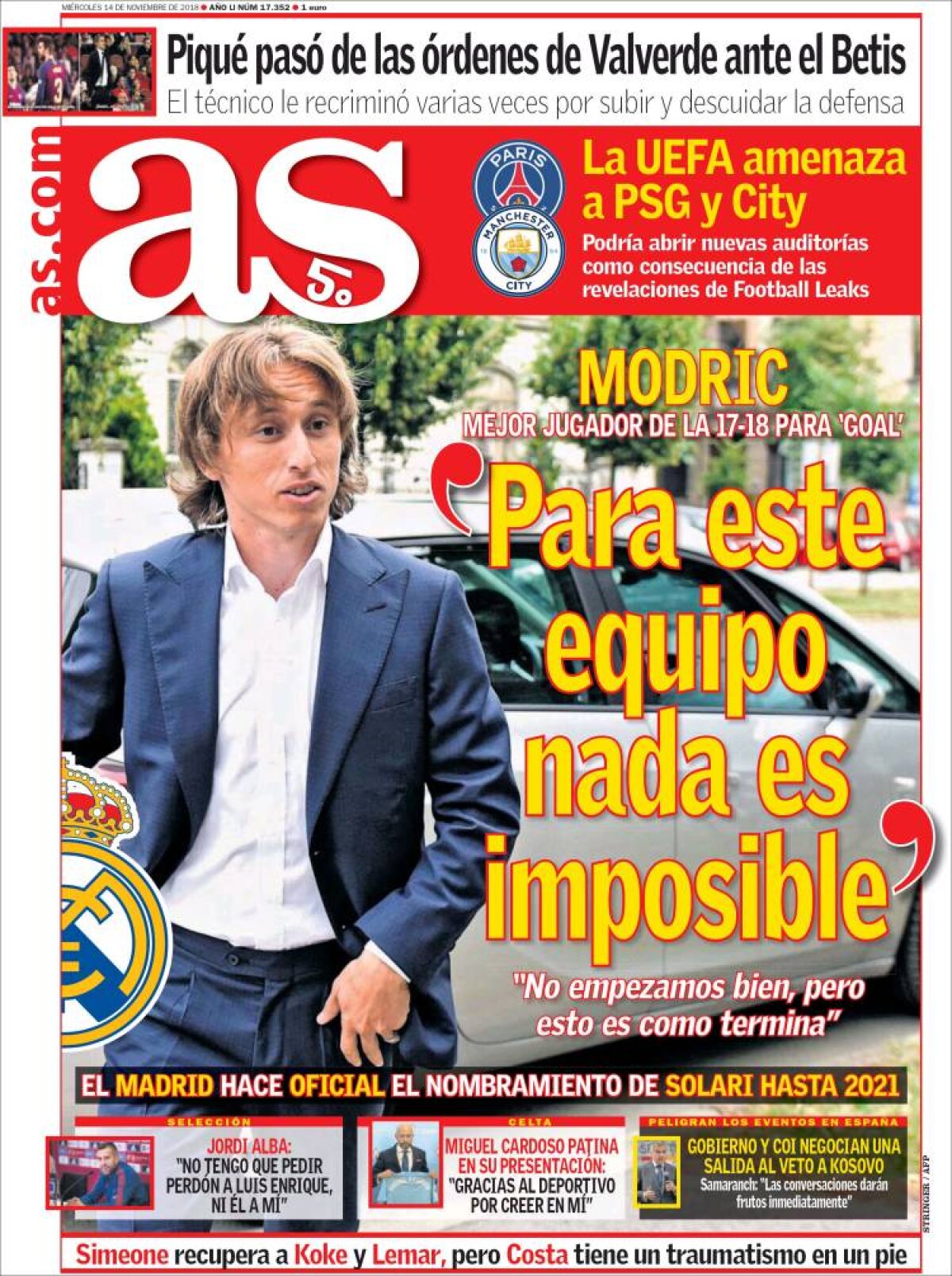 Ce scriu azi ziarele de sport din lume (14 noiembrie 2018)