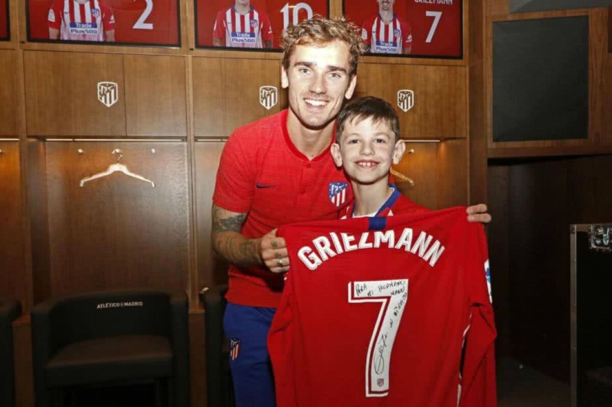 FOTO Povestea care l-a emoționat pe Griezmann » Puștiul argentinian rămas fără picioare și mâna dreaptă a trăit o zi de neuitat la Atlético