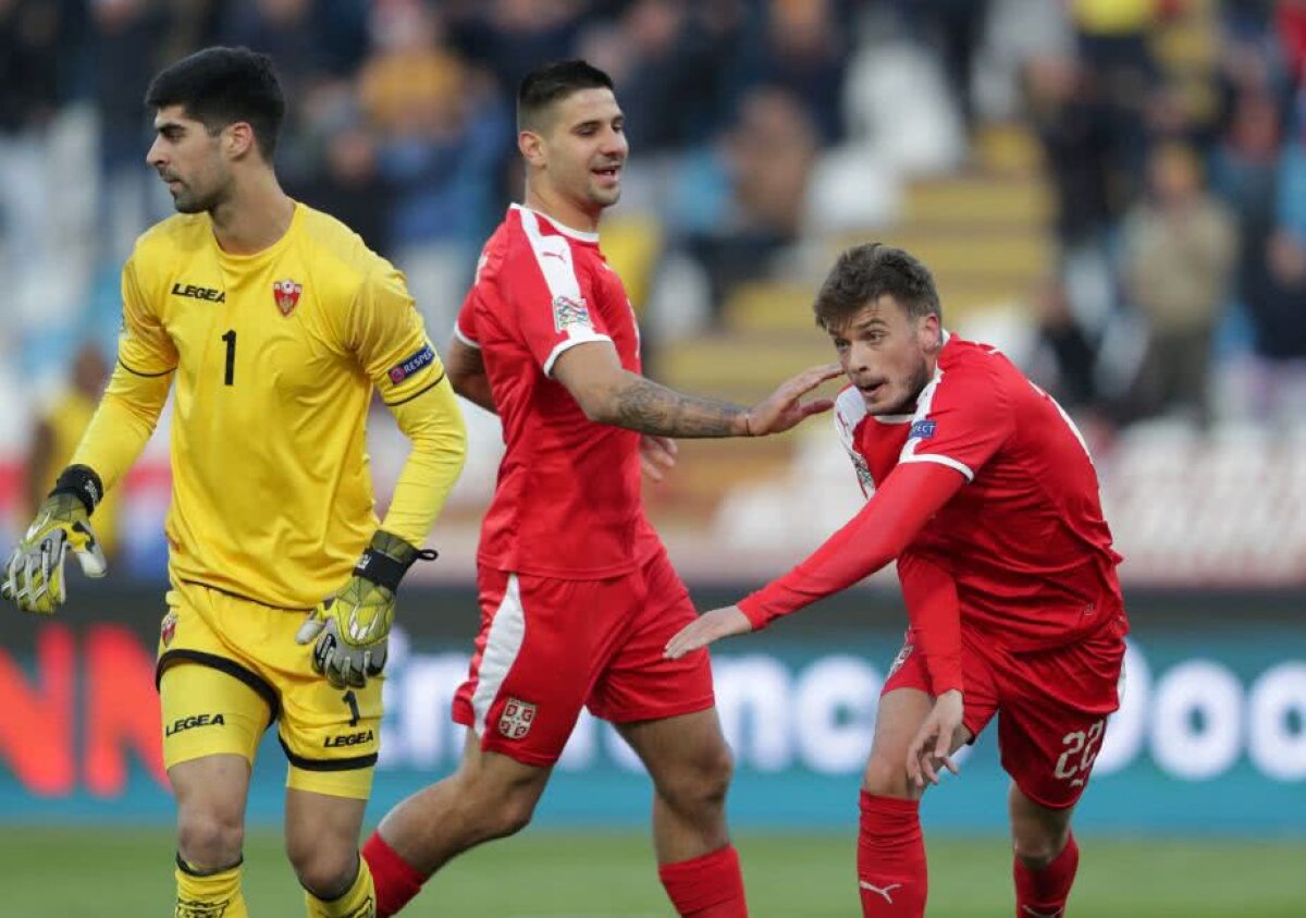 Serbia - Muntenegru 2-1 » România are șanse MINIME să meargă mai departe în Liga Națiunilor » Clasamentul actualizat