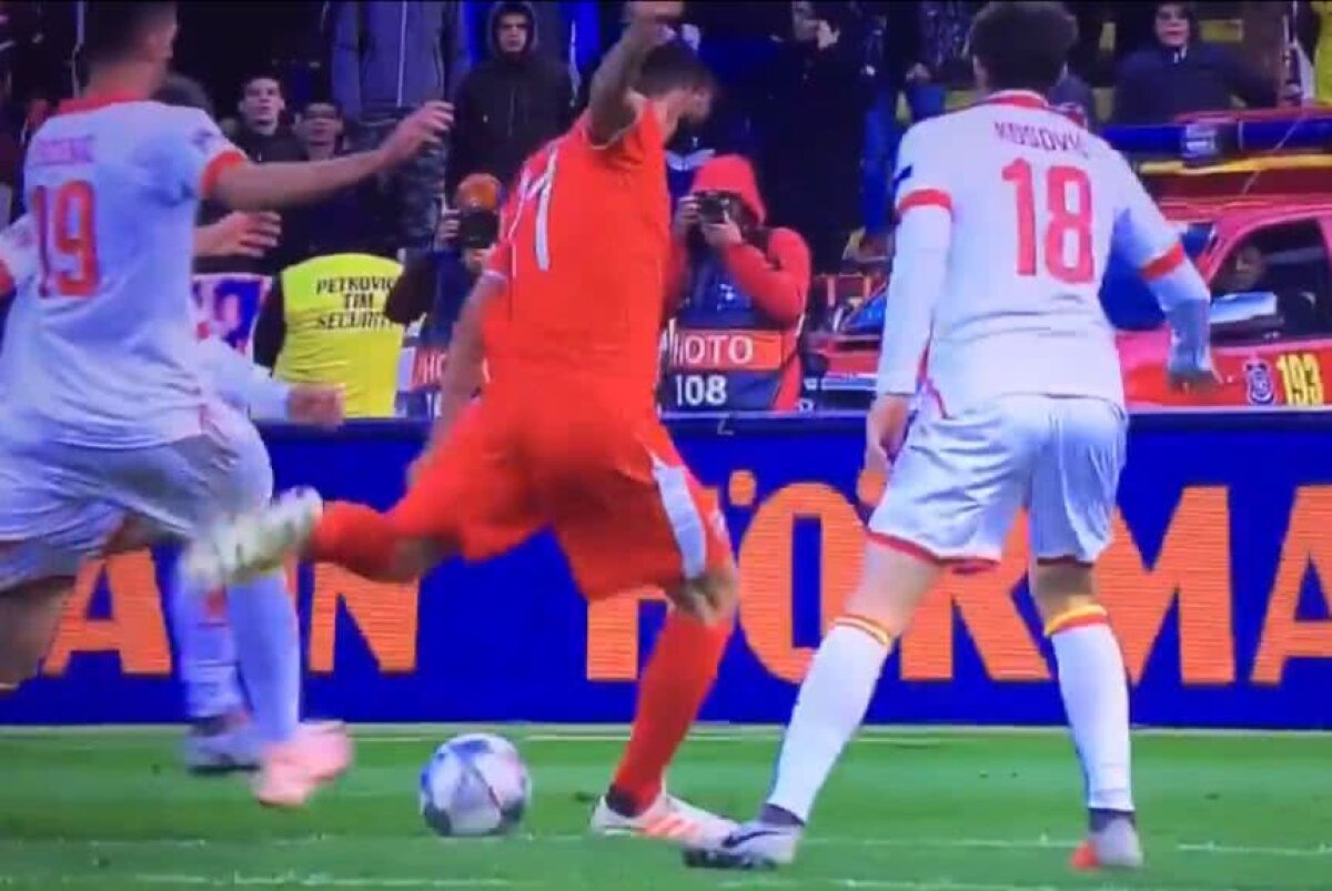 VIDEO + FOTO Penalty ULUITOR acordat în Serbia - Muntenegru, meciul care influențează soarta României în Liga Națiunilor