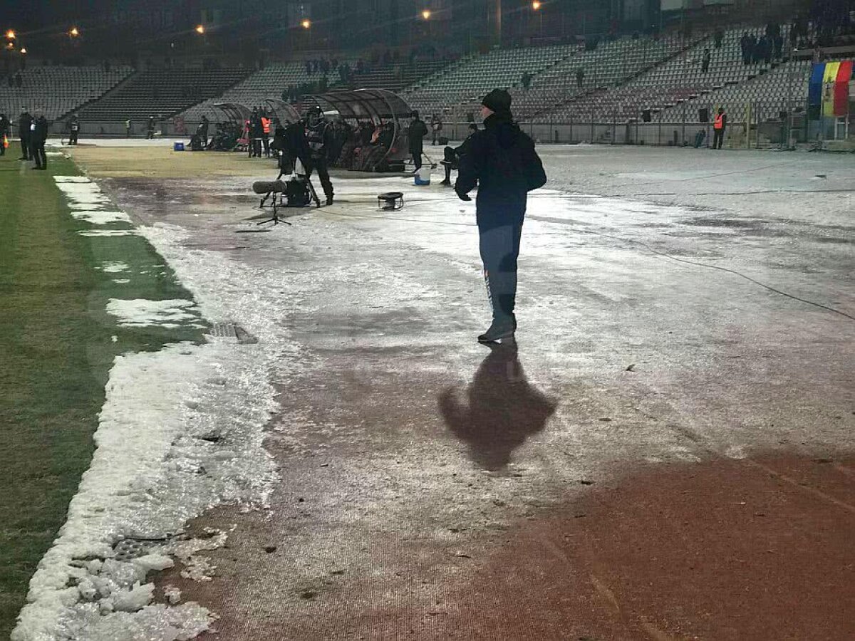 GALERIE FOTO "Ștefan cel Mare" și regatul înghețat » Imagini INCREDIBILE de pe stadionul lui Dinamo: pericol IMENS pentru jucători și antrenori 