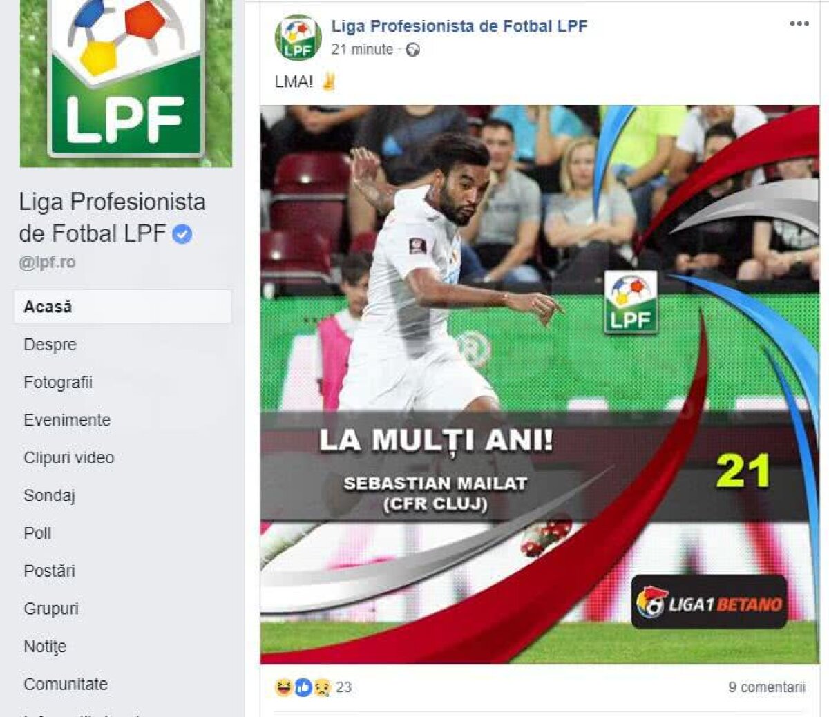 FOTO FAIL pe facebook-ul Ligii » La mul... Ups! :)