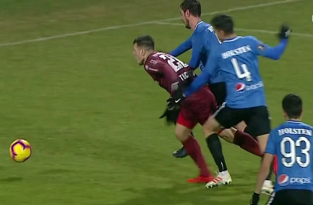 VIITORUL - CFR CLUJ // VIDEO+FOTO Fază controversată în Viitorul - CFR Cluj » Țucudean a cerut penalty, dar Kovacs a dat simulare + Părerea specialistului