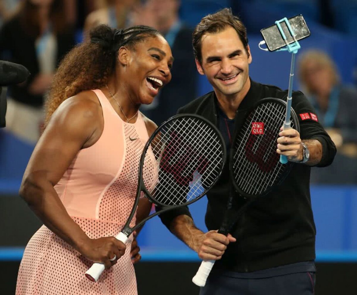 VIDEO + FOTO Roger Federer și Serena Williams au fost adversari pentru prima dată pe un teren de tenis!