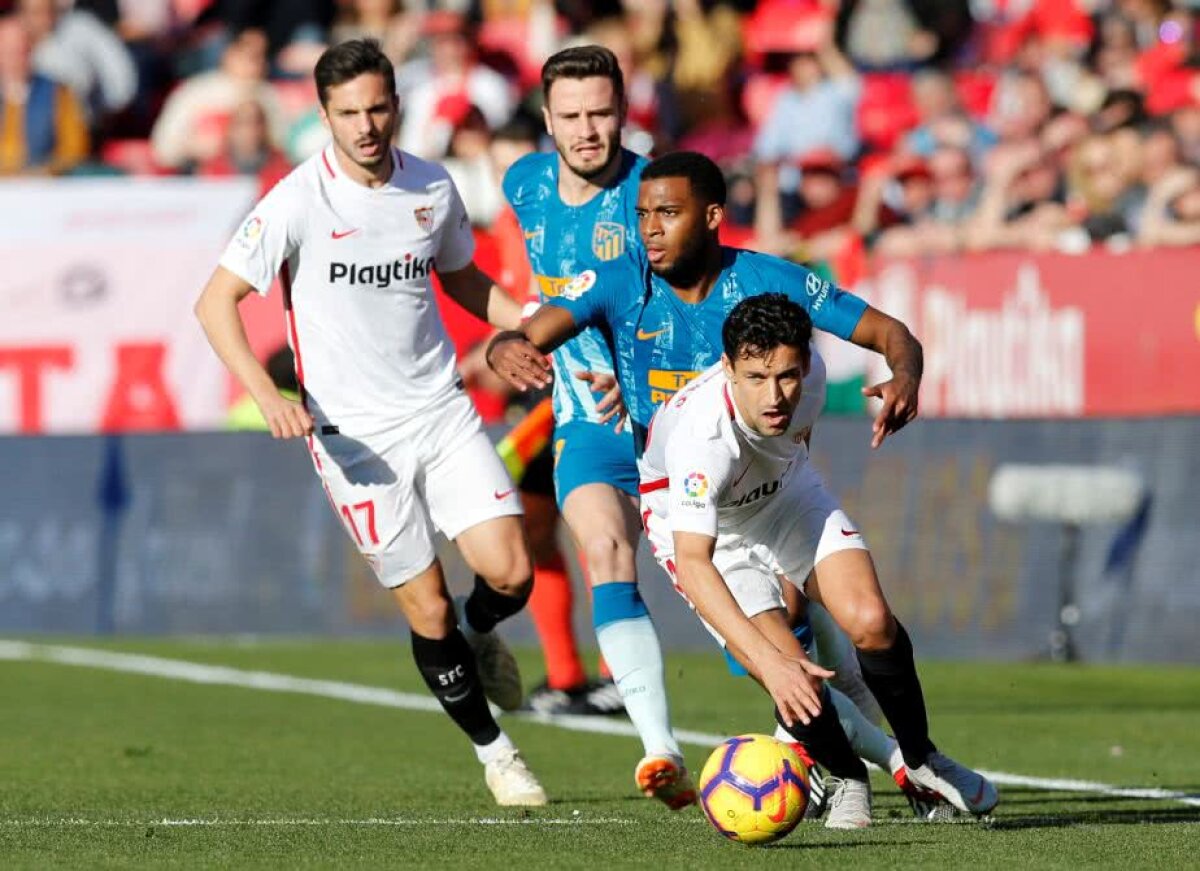 SEVILLA - ATLETICO MADRID 1-1 // FOTO Război pentru locul secund în Spania! Record de cartonașe arătate în lupta pentru urmărirea Barcelonei