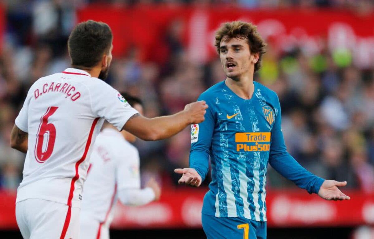 SEVILLA - ATLETICO MADRID 1-1 // FOTO Război pentru locul secund în Spania! Record de cartonașe arătate în lupta pentru urmărirea Barcelonei