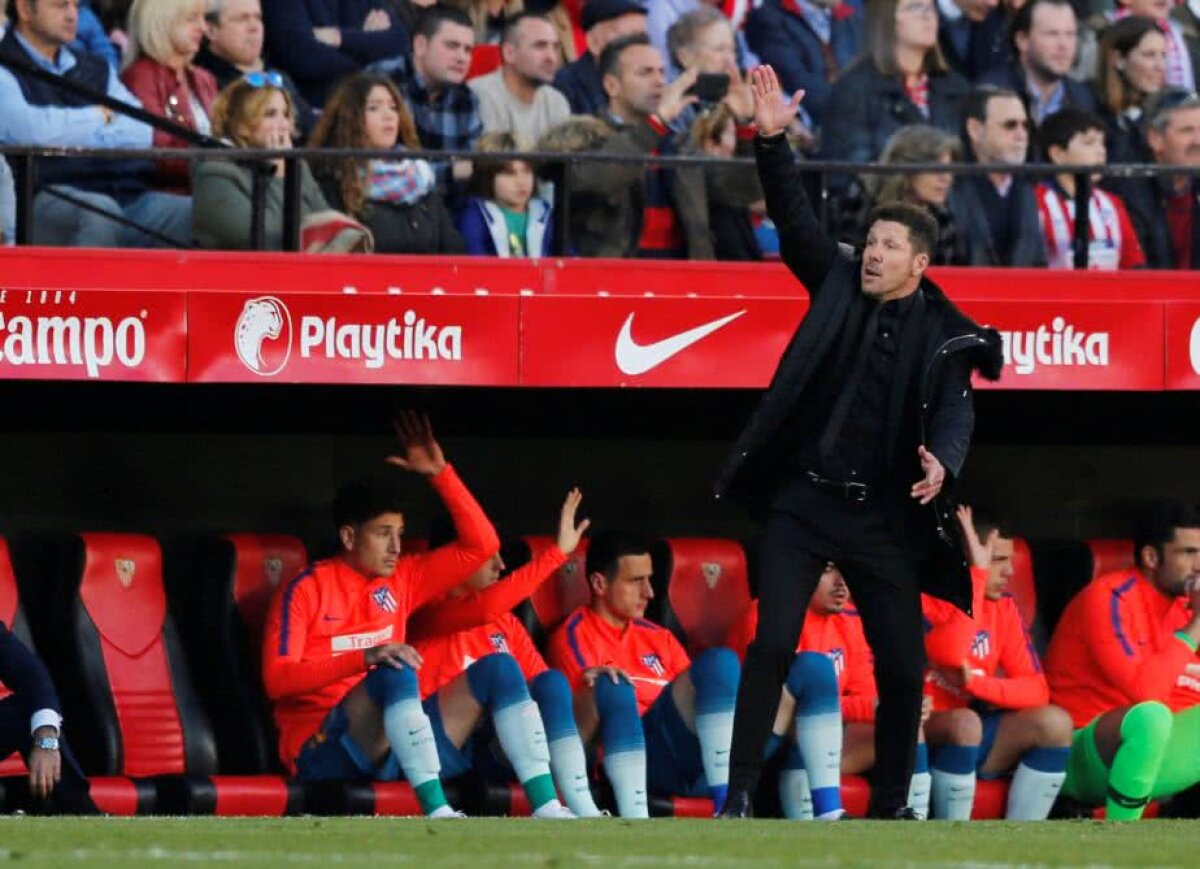 SEVILLA - ATLETICO MADRID 1-1 // FOTO Război pentru locul secund în Spania! Record de cartonașe arătate în lupta pentru urmărirea Barcelonei