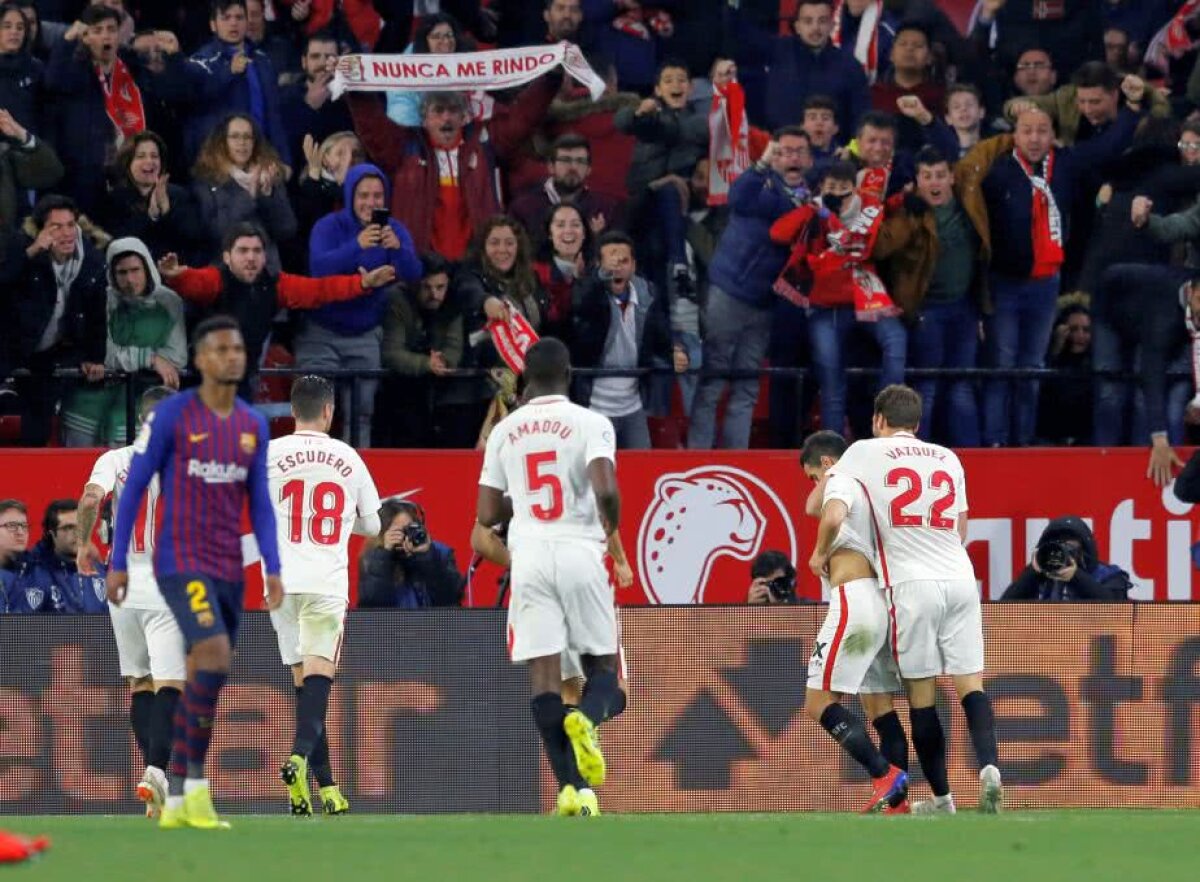 SEVILLA - BARCELONA 2-0 // VIDEO + FOTO Barcelona e cu un pas în afara Cupei Spaniei, după 0-2 cu Sevilla » Catalanii, fără gol după 39 de meciuri 