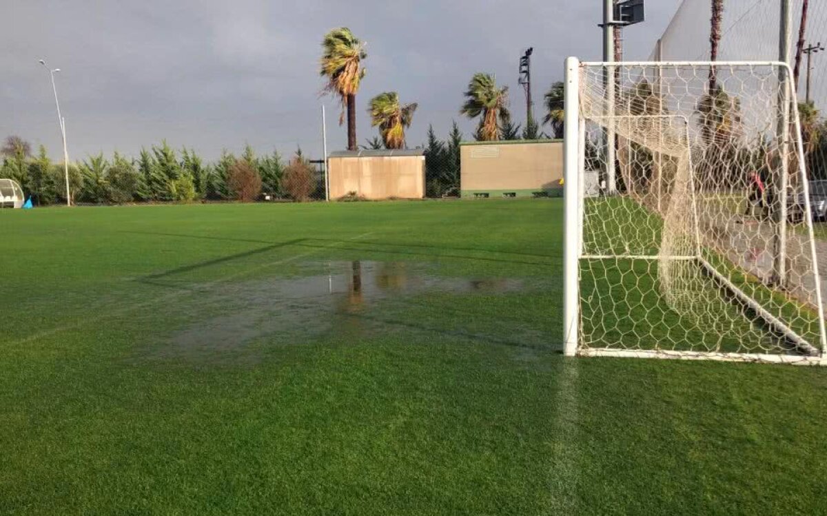 VIDEO+FOTO Furtună groaznică înaintea amicalului celor de la Gaz Metan » Meciul a fost amânat pentru vineri