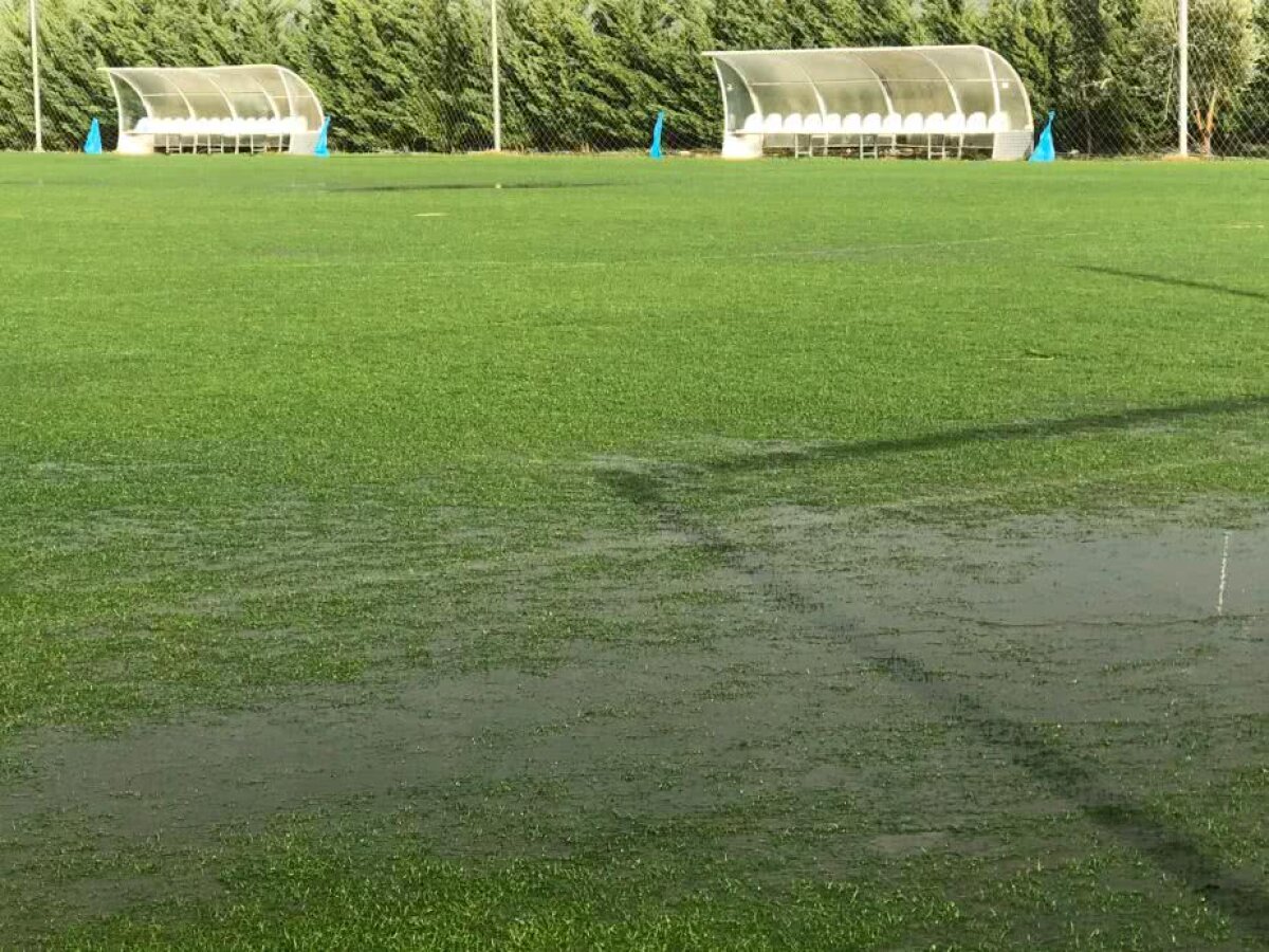 VIDEO+FOTO Furtună groaznică înaintea amicalului celor de la Gaz Metan » Meciul a fost amânat pentru vineri