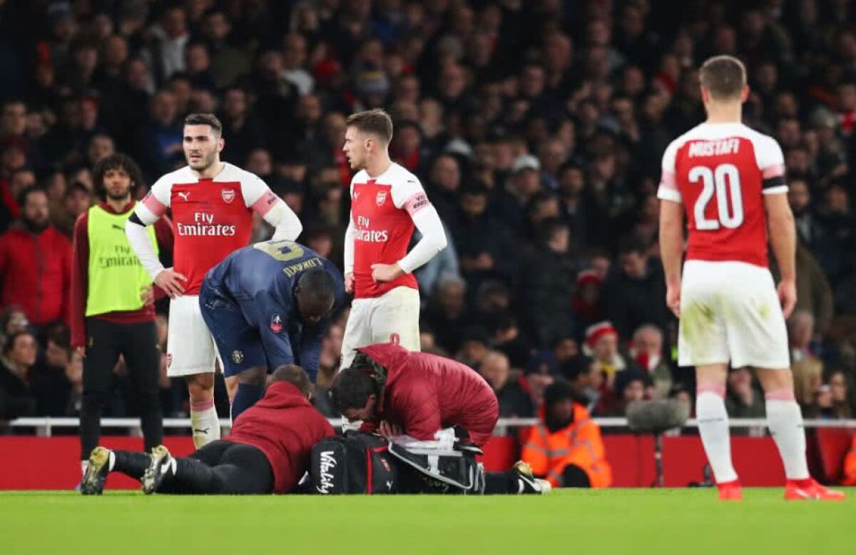 ARSENAL - MAN. UNITED 1-3 // Fractură de maxilar pentru căpitanul „tunarilor”? Lovitură grea primită de Unai Emery