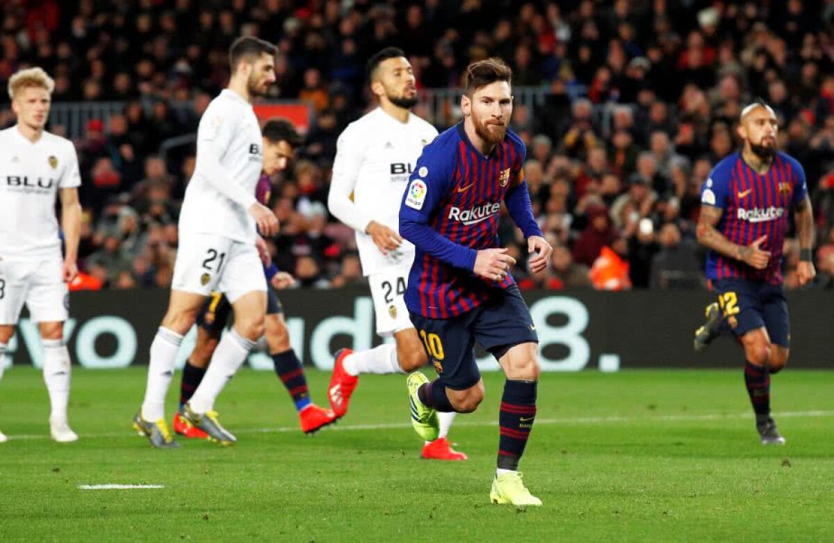 BARCELONA - VALENCIA 2-2 // FOTO + VIDEO Spectacol total în derby-ul etapei din La Liga: Valencia a condus-o pe Barcelona cu 2-0, dar catalanii au fost salvați de golurile incredibilului Leo Messi