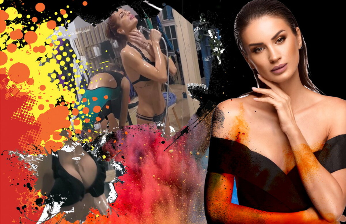 FOTO Momente intime surprinse în Ferma! Geanina Ilieș, mângâieri senzuale și un duș fierbinte într-un costum de baie minuscul