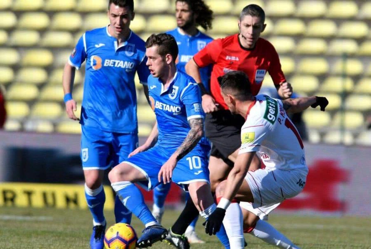 VIDEO + FOTO CSU Craiova urcă pe locul 2! Oltenii s-au impus cu greu, 1-0 cu FC Hermannstadt