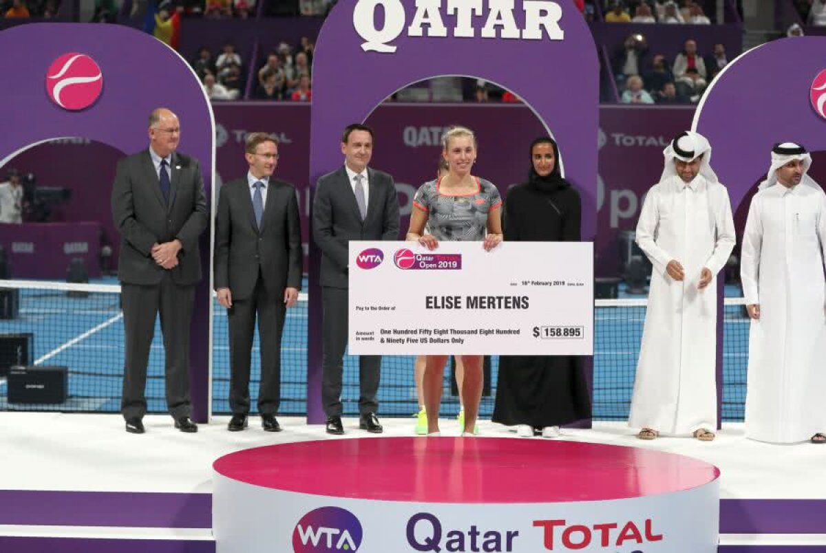 SIMONA HALEP - ELISE MERTENS // VIDEO Discursul lui Mertens după titlul de la Doha: „Nu e ușor cu Simona Halep” » Moment inedit cu belgianca în prim-plan