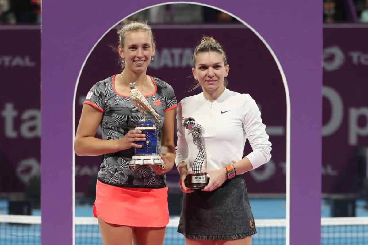 SIMONA HALEP - ELISE MERTENS // VIDEO Discursul lui Mertens după titlul de la Doha: „Nu e ușor cu Simona Halep” » Moment inedit cu belgianca în prim-plan