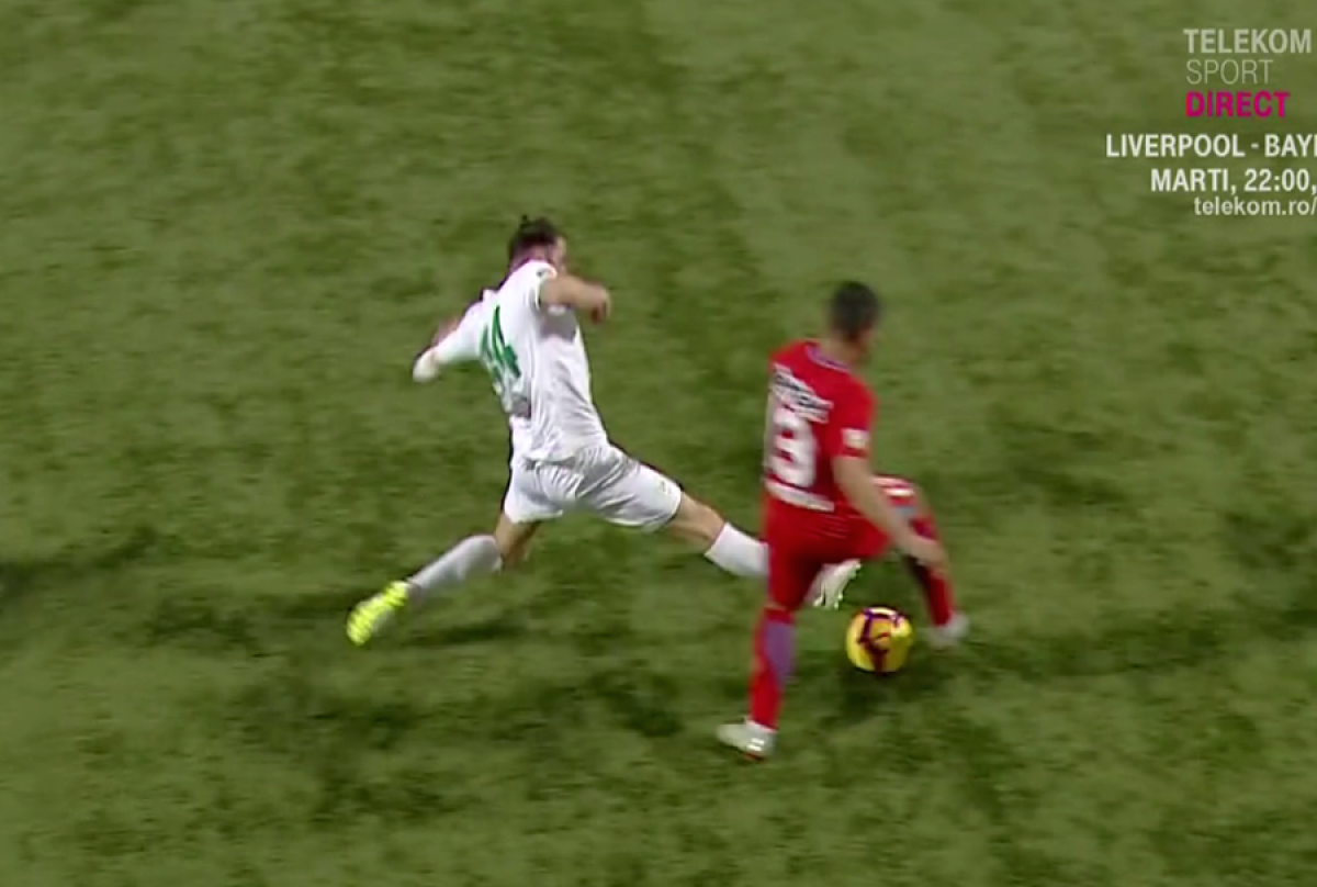 CONCORDIA CHIAJNA - FCSB // Ropotan, intrare dură în prima repriză! E corectă decizia luată de „centralul” Adrian Cojocaru?